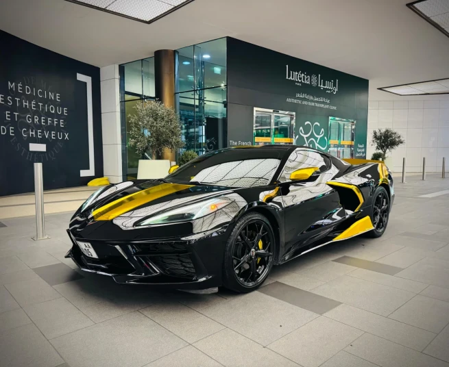 Chevrolet Corvette C8 2023 BLACK&GOLD RENTAL IN DUBAI - undefined